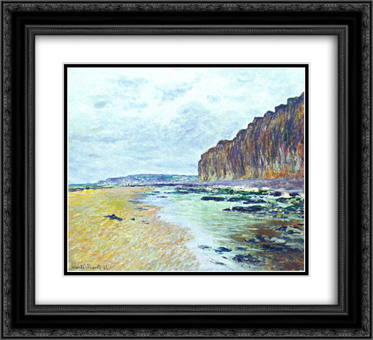 Low Tide at Varengeville 02 22x20 Black Ornate Wood Framed Art Print Poster with Double Matting by Monet, Claude