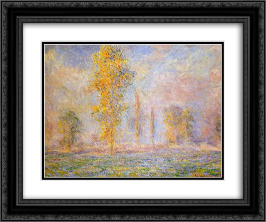 Meadow at Giverny 24x20 Black Ornate Wood Framed Art Print Poster with Double Matting by Monet, Claude