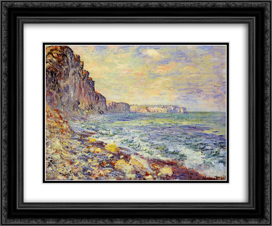 Morning by the Sea 24x20 Black Ornate Wood Framed Art Print Poster with Double Matting by Monet, Claude