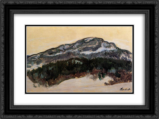 Mount Kolsaas, Norway 24x18 Black Ornate Wood Framed Art Print Poster with Double Matting by Monet, Claude