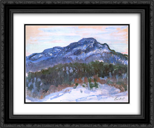 Mount Kolsaas 24x20 Black Ornate Wood Framed Art Print Poster with Double Matting by Monet, Claude