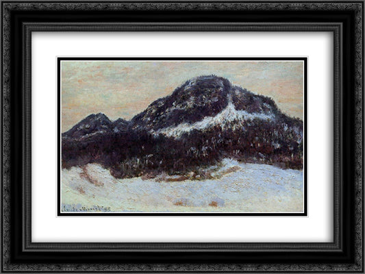 Mount Kolsaas 2 24x18 Black Ornate Wood Framed Art Print Poster with Double Matting by Monet, Claude