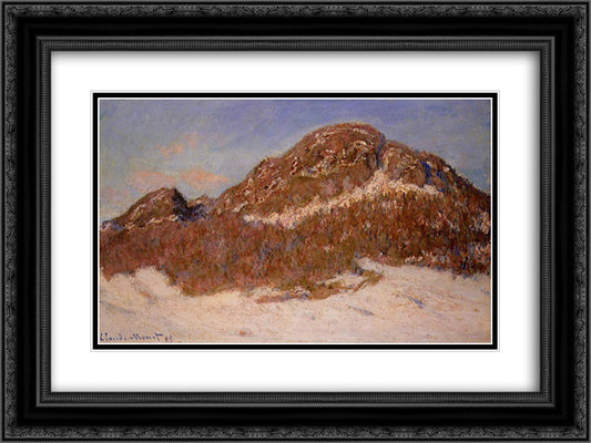 Mount Kolsaas 3 24x18 Black Ornate Wood Framed Art Print Poster with Double Matting by Monet, Claude
