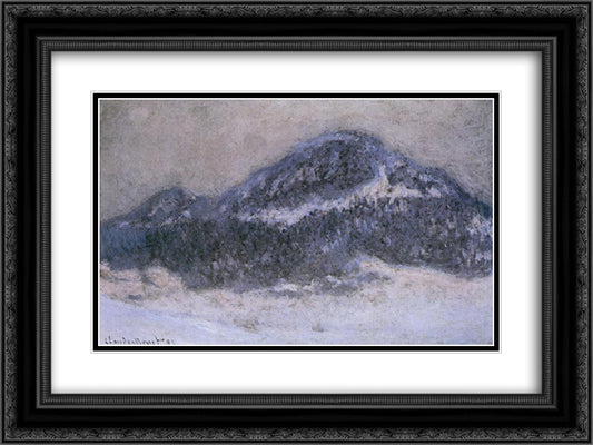 Mount Kolsaas in Misty Weather 24x18 Black Ornate Wood Framed Art Print Poster with Double Matting by Monet, Claude