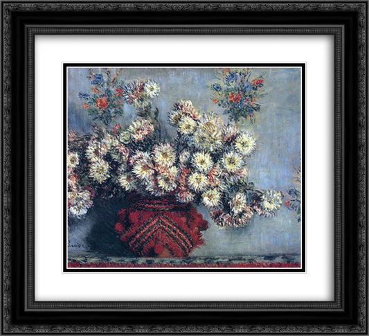 NOT DETECTED 22x20 Black Ornate Wood Framed Art Print Poster with Double Matting by Monet, Claude