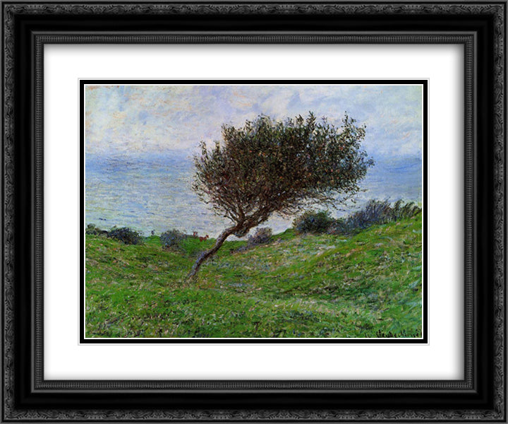 On the Coast at Trouville 24x20 Black Ornate Wood Framed Art Print Poster with Double Matting by Monet, Claude