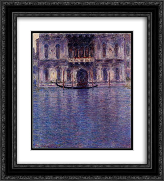 Palazzo Contarini 2 20x22 Black Ornate Wood Framed Art Print Poster with Double Matting by Monet, Claude