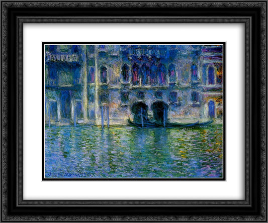 Palazzo da Mula at Venice 24x20 Black Ornate Wood Framed Art Print Poster with Double Matting by Monet, Claude