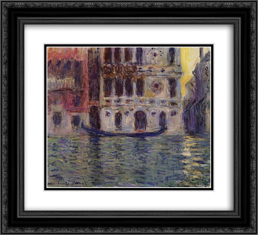 Palazzo Dario 3 22x20 Black Ornate Wood Framed Art Print Poster with Double Matting by Monet, Claude