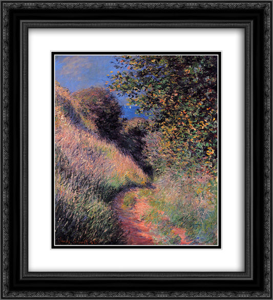 Path at Pourville 20x22 Black Ornate Wood Framed Art Print Poster with Double Matting by Monet, Claude