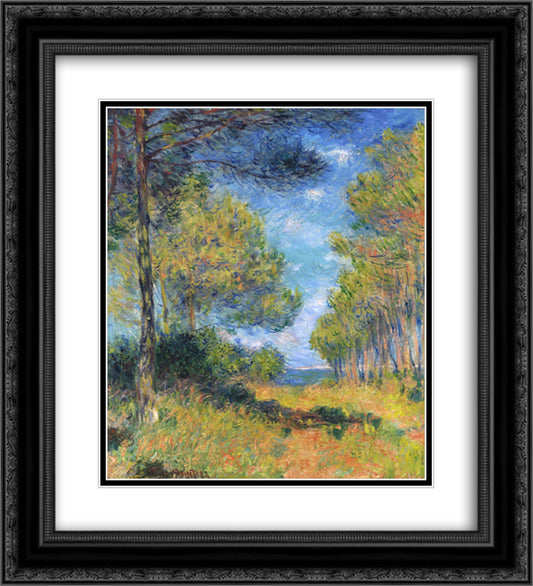Path at Varengeville 20x22 Black Ornate Wood Framed Art Print Poster with Double Matting by Monet, Claude