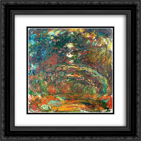 Path under the Rose Arches, Giverny 20x20 Black Ornate Wood Framed Art Print Poster with Double Matting by Monet, Claude