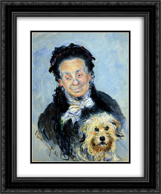 Portrait of Eugenie Graff (Madame Paul) 20x24 Black Ornate Wood Framed Art Print Poster with Double Matting by Monet, Claude