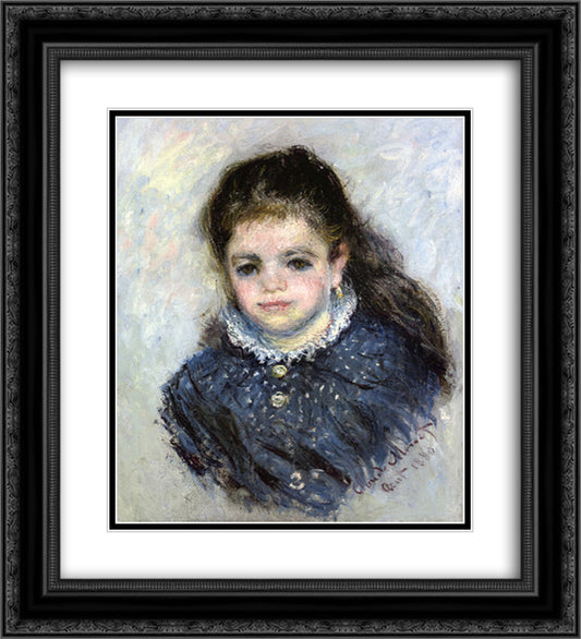 Portrait of Jeanne Serveau 20x22 Black Ornate Wood Framed Art Print Poster with Double Matting by Monet, Claude
