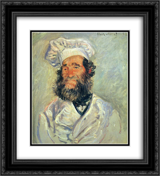 Portrait of Pere Paul 20x22 Black Ornate Wood Framed Art Print Poster with Double Matting by Monet, Claude