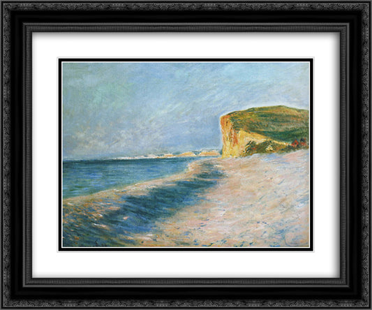Pourville, near Dieppe 24x20 Black Ornate Wood Framed Art Print Poster with Double Matting by Monet, Claude