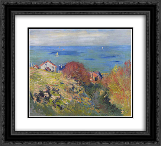 Pourville 22x20 Black Ornate Wood Framed Art Print Poster with Double Matting by Monet, Claude