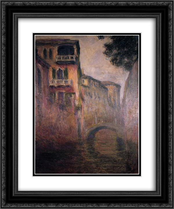 Rio della Salute 02 20x24 Black Ornate Wood Framed Art Print Poster with Double Matting by Monet, Claude