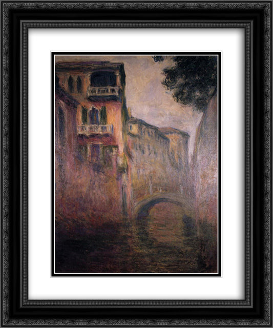 Rio della Salute 02 20x24 Black Ornate Wood Framed Art Print Poster with Double Matting by Monet, Claude