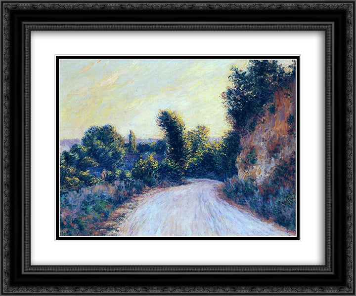 Road near Giverny 24x20 Black Ornate Wood Framed Art Print Poster with Double Matting by Monet, Claude