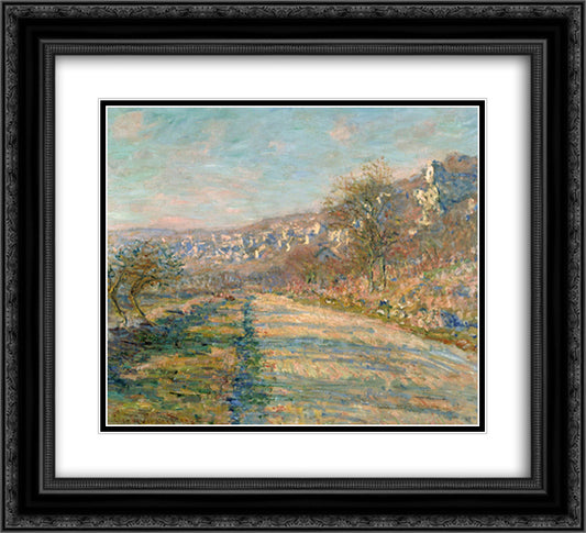 Road of La Roche-Guyon 22x20 Black Ornate Wood Framed Art Print Poster with Double Matting by Monet, Claude