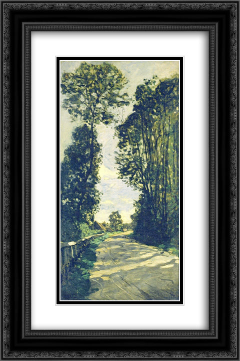 Road to the Saint-Simeon Farm 16x24 Black Ornate Wood Framed Art Print Poster with Double Matting by Monet, Claude