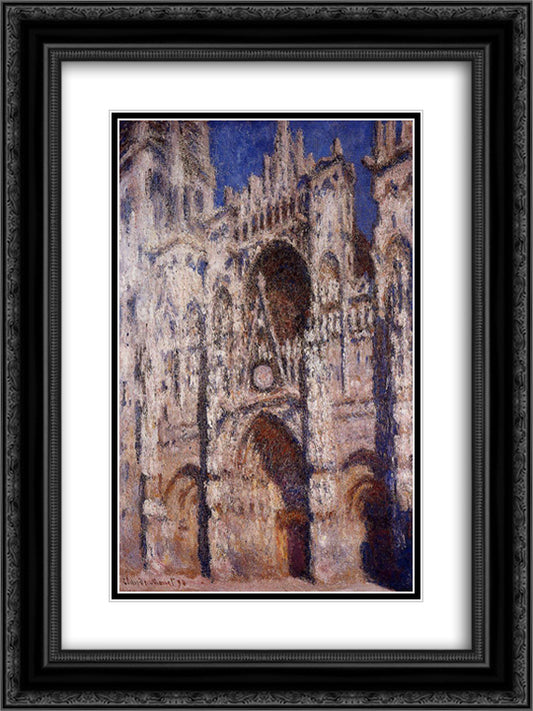 Rouen Cathedral 01 18x24 Black Ornate Wood Framed Art Print Poster with Double Matting by Monet, Claude