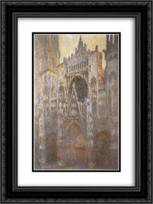 Rouen Cathedral 02 18x24 Black Ornate Wood Framed Art Print Poster with Double Matting by Monet, Claude