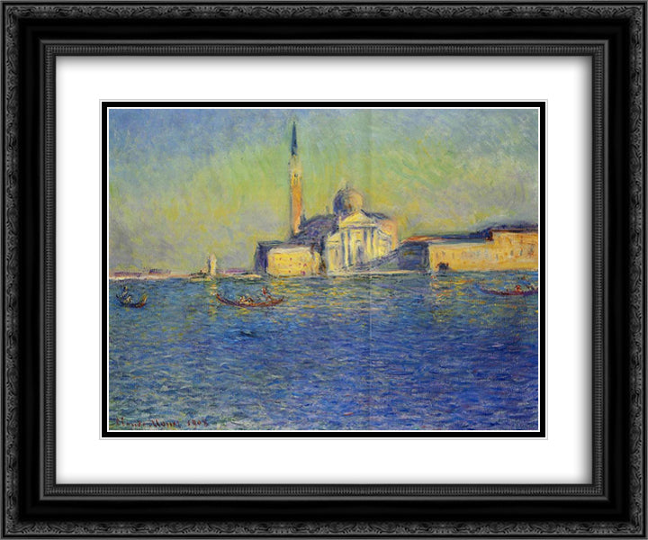San Giorgio Maggiore 24x20 Black Ornate Wood Framed Art Print Poster with Double Matting by Monet, Claude