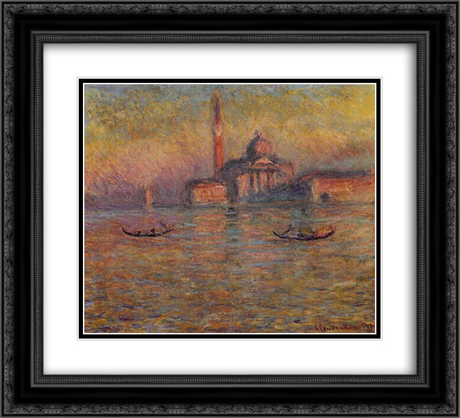San Giorgio Maggiore 2 22x20 Black Ornate Wood Framed Art Print Poster with Double Matting by Monet, Claude