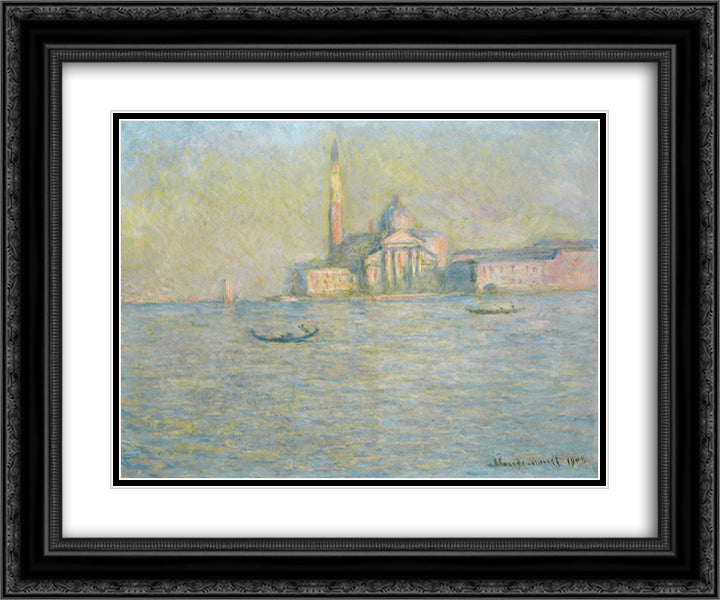 San Giorgio Maggiore 3 24x20 Black Ornate Wood Framed Art Print Poster with Double Matting by Monet, Claude
