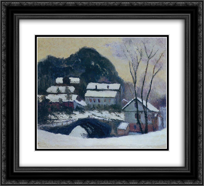 Sandviken, Norway 22x20 Black Ornate Wood Framed Art Print Poster with Double Matting by Monet, Claude