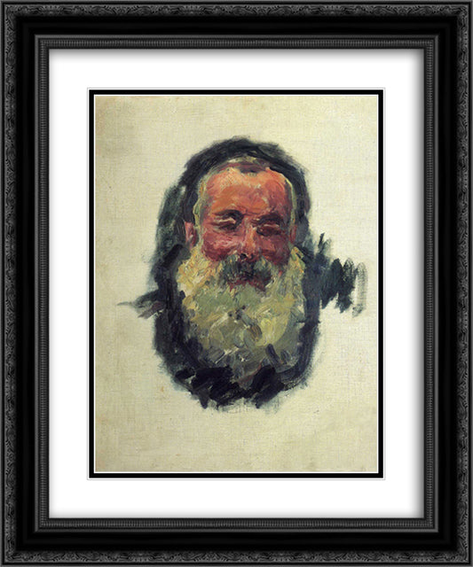 Self Portrait 20x24 Black Ornate Wood Framed Art Print Poster with Double Matting by Monet, Claude