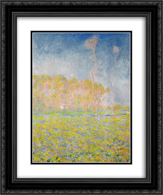 Springtime Landscape 20x24 Black Ornate Wood Framed Art Print Poster with Double Matting by Monet, Claude