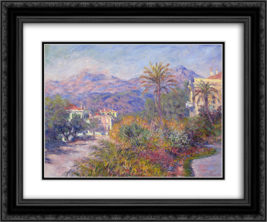 Strada Romada in Bordighera 24x20 Black Ornate Wood Framed Art Print Poster with Double Matting by Monet, Claude