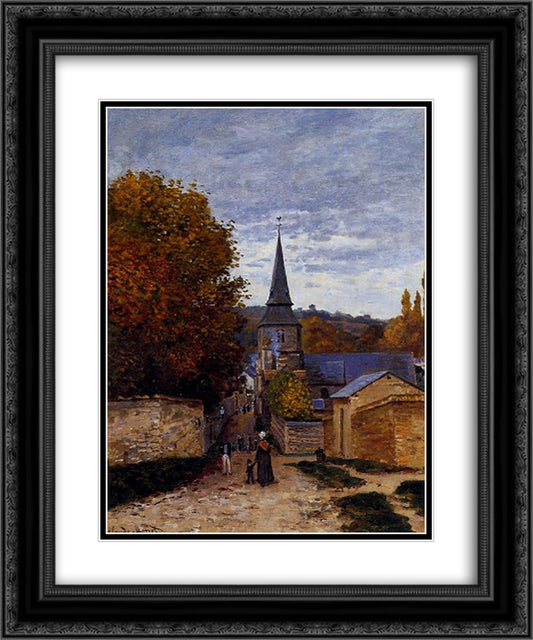 Street in Saint-Adresse 20x24 Black Ornate Wood Framed Art Print Poster with Double Matting by Monet, Claude
