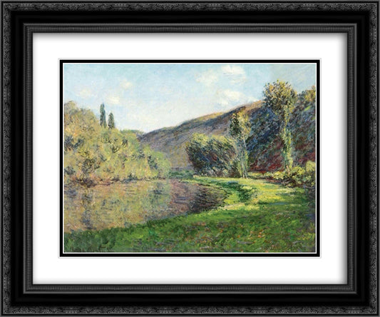 The Arm of the Siene at Jeufosse, Afternoon 24x20 Black Ornate Wood Framed Art Print Poster with Double Matting by Monet, Claude
