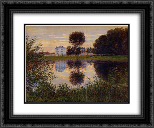 The Ball Shaped Tree, Argenteuil 24x20 Black Ornate Wood Framed Art Print Poster with Double Matting by Monet, Claude