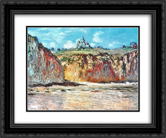 The Church at Varengeville 02 24x20 Black Ornate Wood Framed Art Print Poster with Double Matting by Monet, Claude