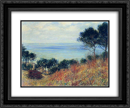 The Coast of Varengeville 24x20 Black Ornate Wood Framed Art Print Poster with Double Matting by Monet, Claude