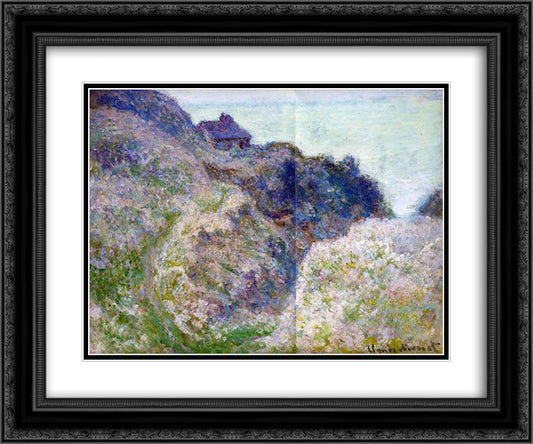 The Coastguard Cabin at Varengeville 24x20 Black Ornate Wood Framed Art Print Poster with Double Matting by Monet, Claude