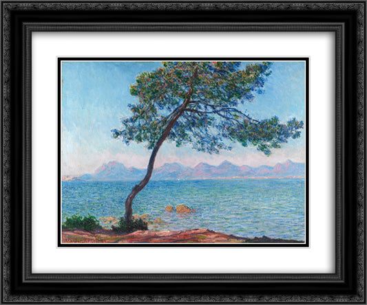 The Esterel Mountains 24x20 Black Ornate Wood Framed Art Print Poster with Double Matting by Monet, Claude