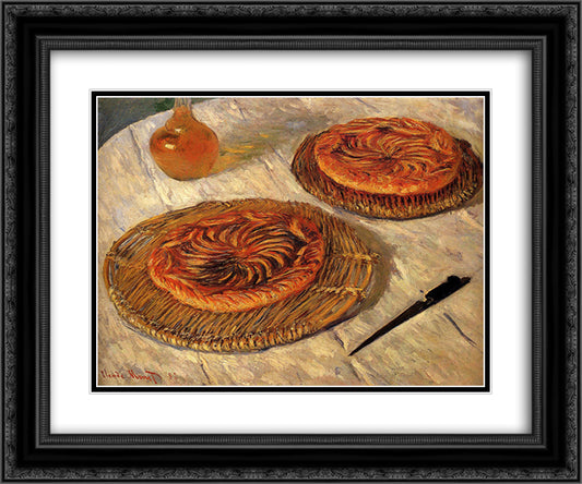The Galettes 24x20 Black Ornate Wood Framed Art Print Poster with Double Matting by Monet, Claude
