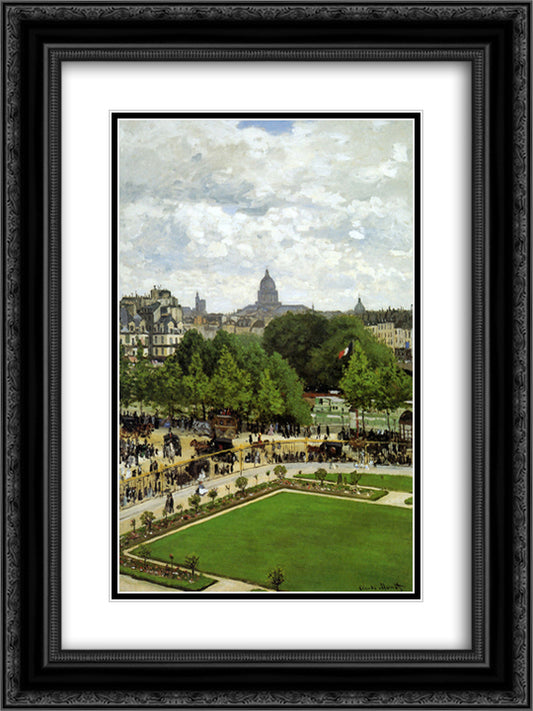 The Garden of the Princess 18x24 Black Ornate Wood Framed Art Print Poster with Double Matting by Monet, Claude
