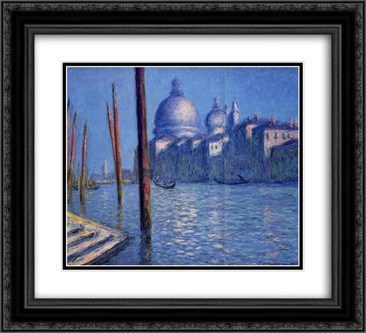 The Grand Canal 22x20 Black Ornate Wood Framed Art Print Poster with Double Matting by Monet, Claude