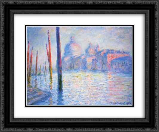 The Grand Canal 02 24x20 Black Ornate Wood Framed Art Print Poster with Double Matting by Monet, Claude