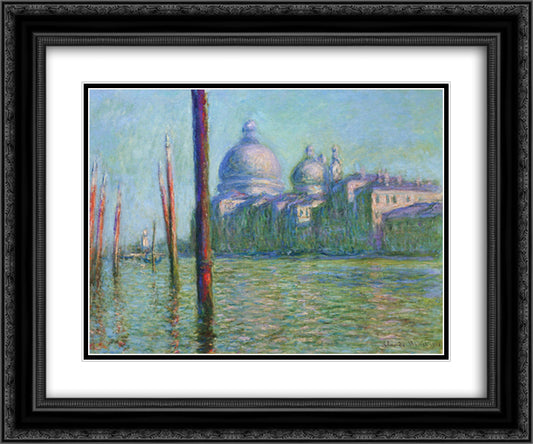 The Grand Canal 03 24x20 Black Ornate Wood Framed Art Print Poster with Double Matting by Monet, Claude