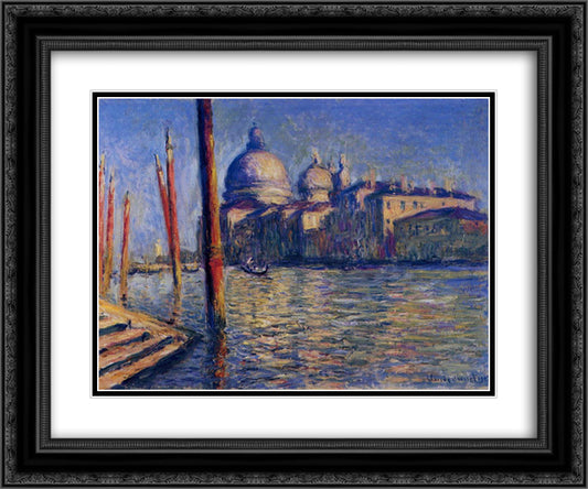 The Grand Canal and Santa Maria della Salute 24x20 Black Ornate Wood Framed Art Print Poster with Double Matting by Monet, Claude