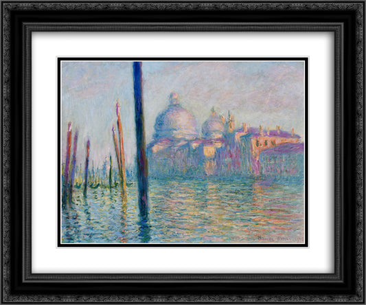 The Grand Canal in Venice 01 24x20 Black Ornate Wood Framed Art Print Poster with Double Matting by Monet, Claude