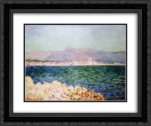 The Gulf of Antibes 24x20 Black Ornate Wood Framed Art Print Poster with Double Matting by Monet, Claude